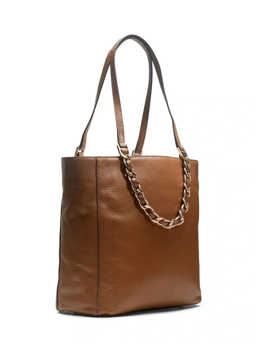 Michael Kors Harper Luggage Brown Leather Medium North South Tote